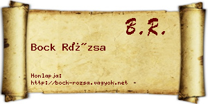 Bock Rózsa névjegykártya